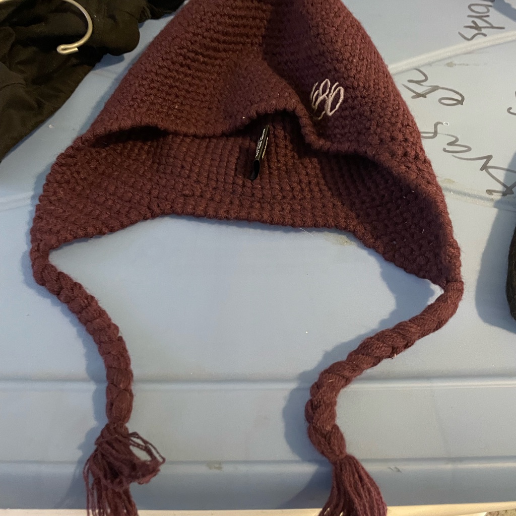 686 SnowboardSki Brand Beanie Hat With Braids Worn Once